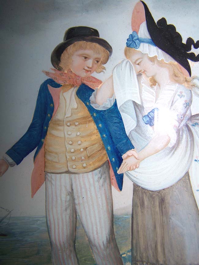 An Important China Trade Reverse Painting on Glass of the Sailor's Farewell circa 1810-1815 — image 2